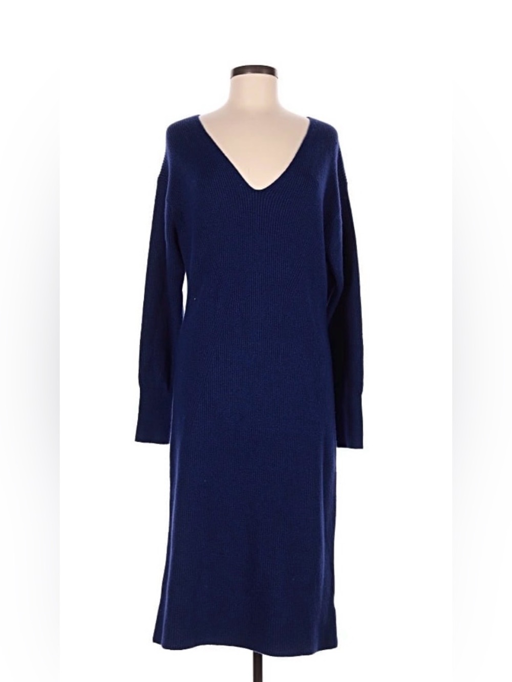 Banana Republic Blue Cotton Blend V-Neck Maxi Dress Size Medium NWT